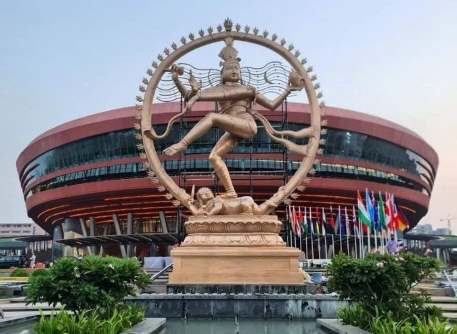 Nataraja Statue made of Ashtadhatu is installed at the Bharat Mandapam