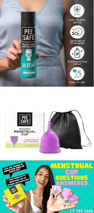 Pee Safe Toilet Seat Sanitizer, Resuable Menstrual Cup, 20%Off